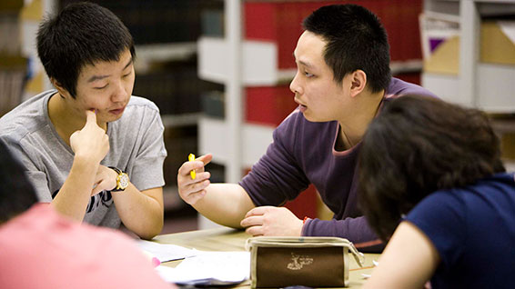 Chinese students at desk