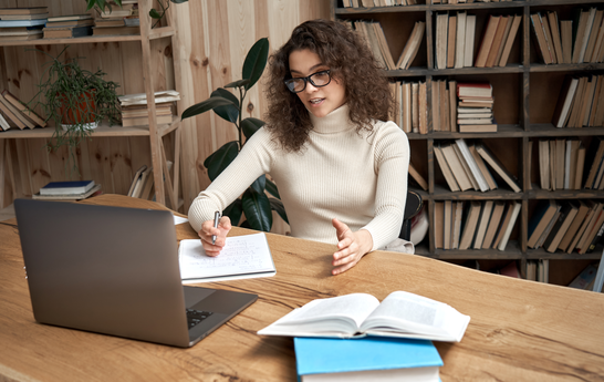 Girl studying