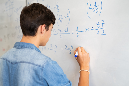 student doing math problems