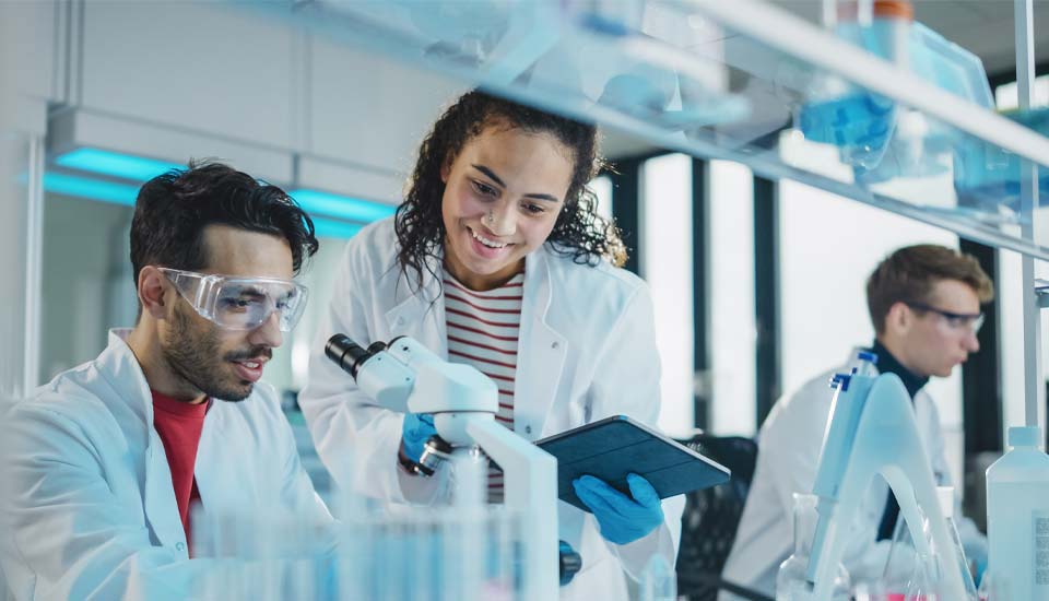 scientists researching in the lab