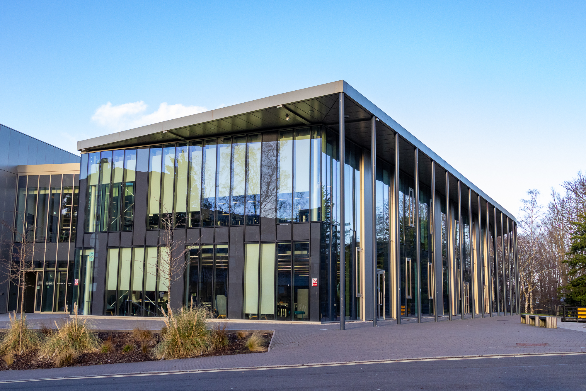 A glass modern building