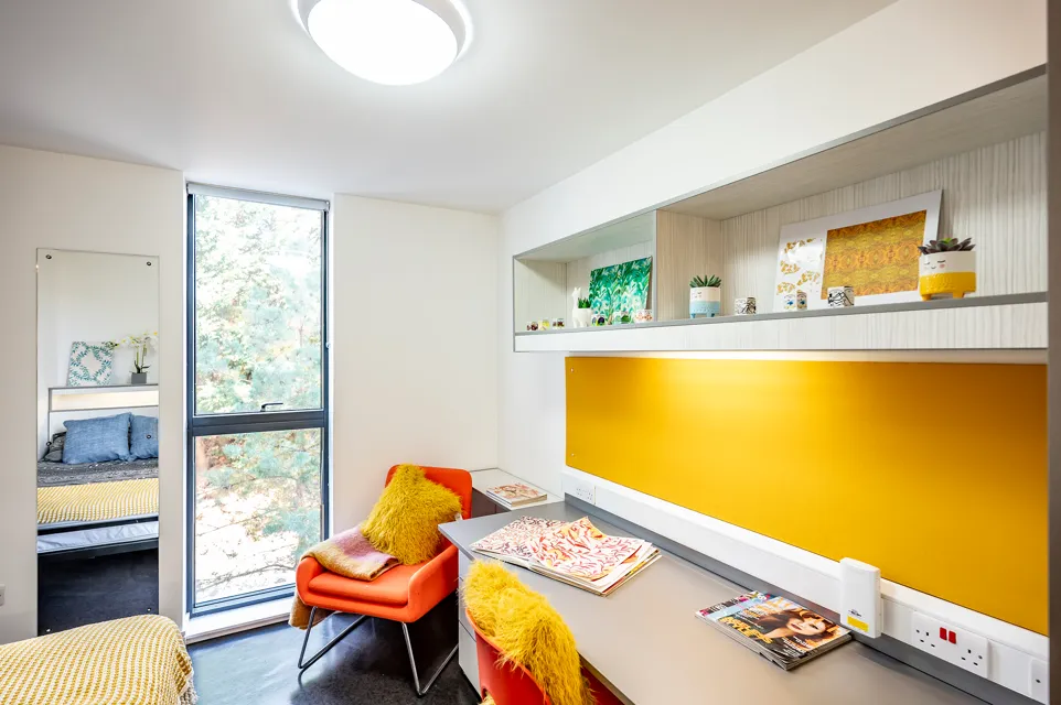 Contemporary standard room Student bedroom at the Borders Campus