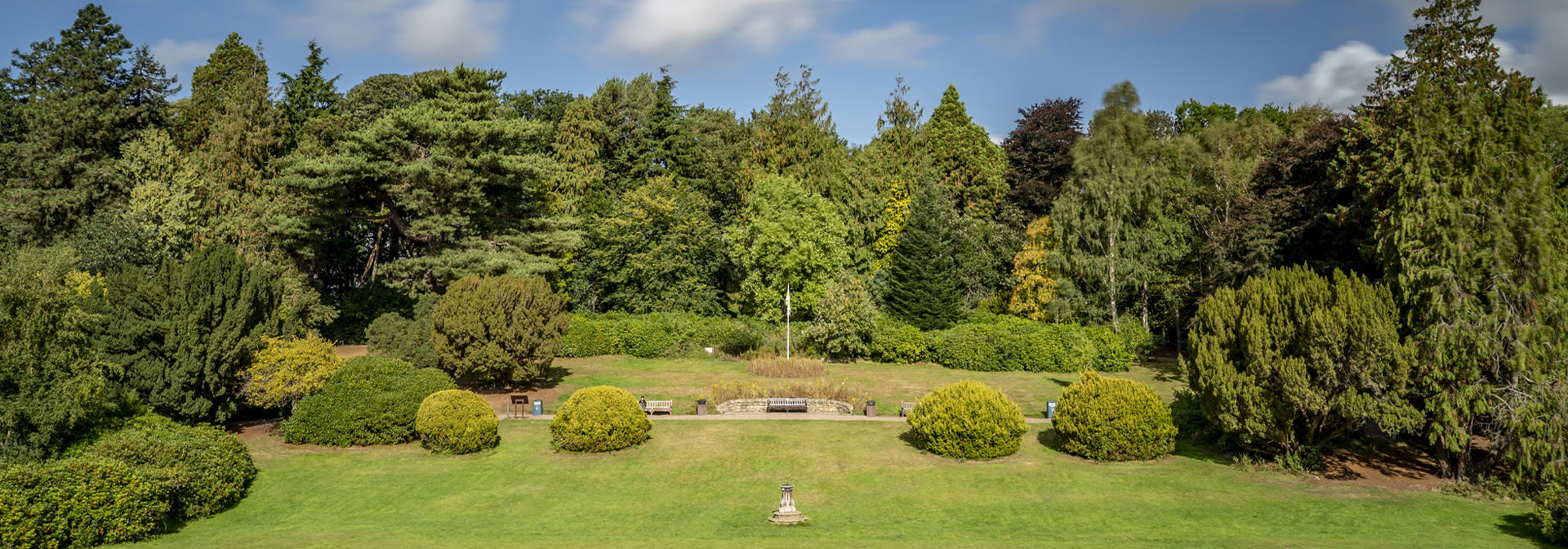 The sunken garden lawn at Heriot-Watt University's Edinburgh campus.