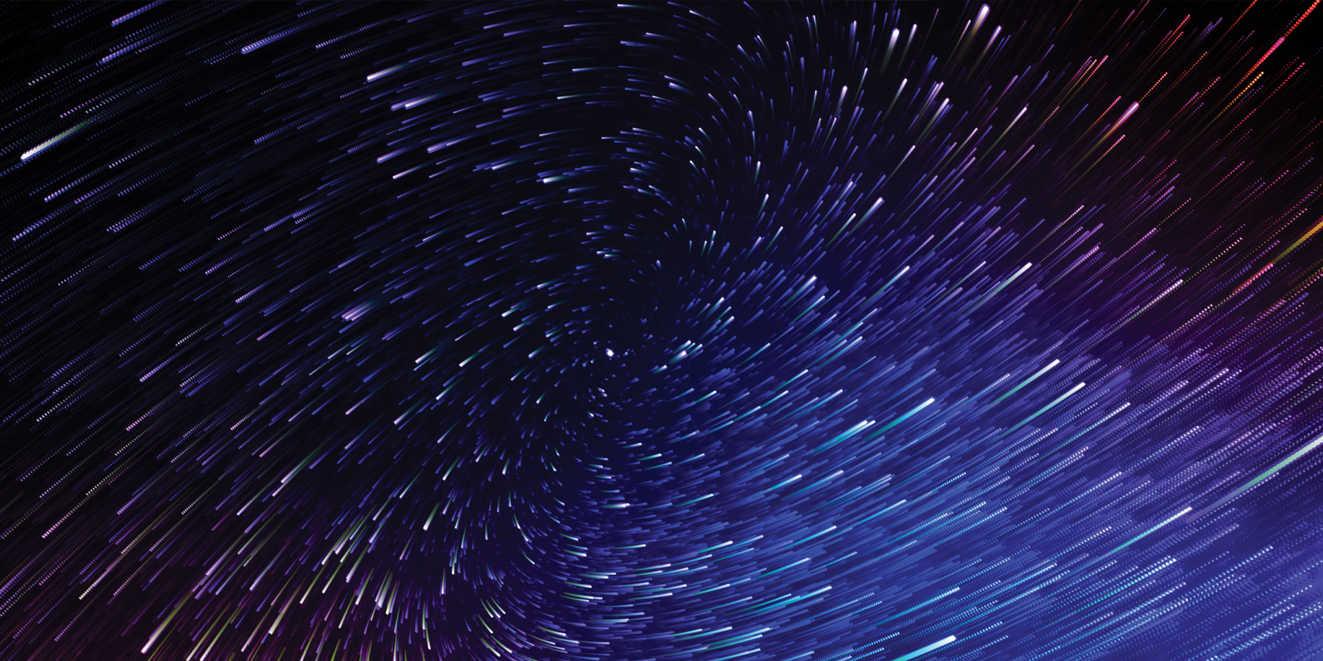 swirling points of light in space 
