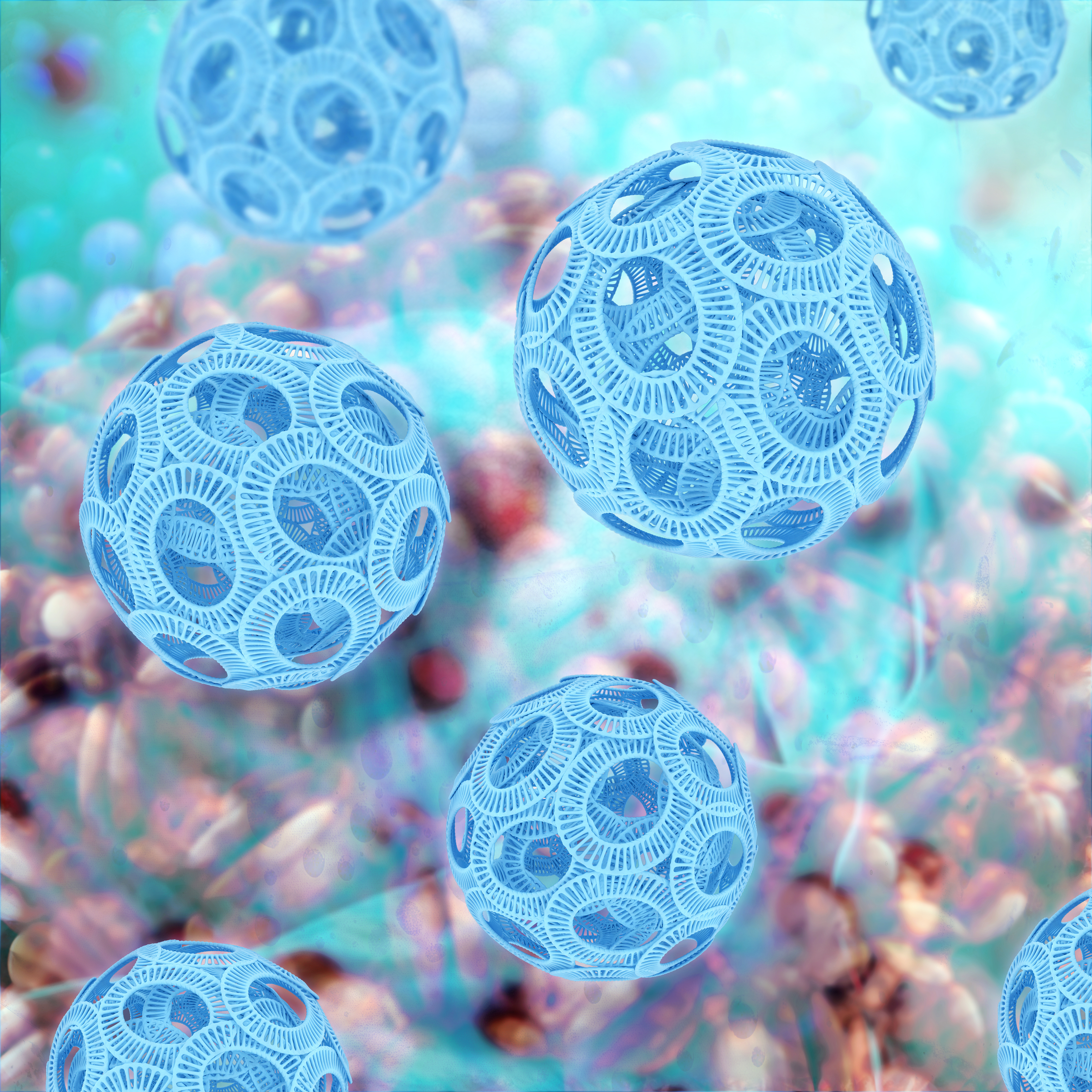 Coccolithophores - tiny blue spheres under the water