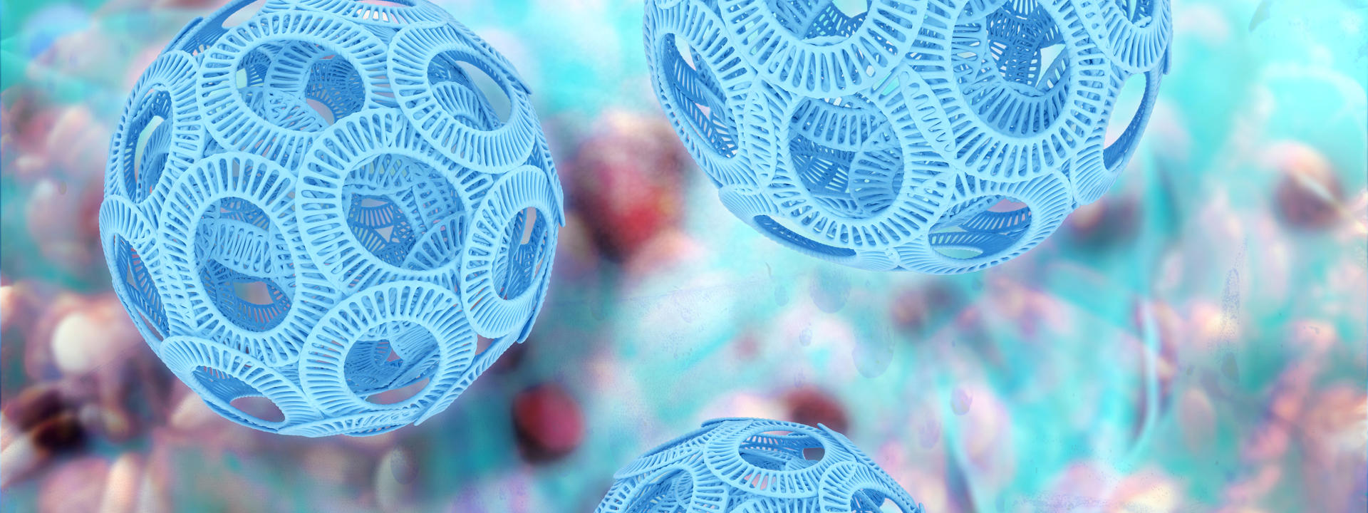 Coccolithophores - tiny blue spheres under the water
