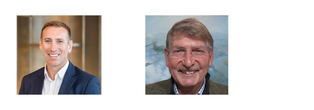 Ewan Andrew (pictured left), Norman Murray CBE (pictured right). Headshot images of Ewan Andrew and Norman Murray