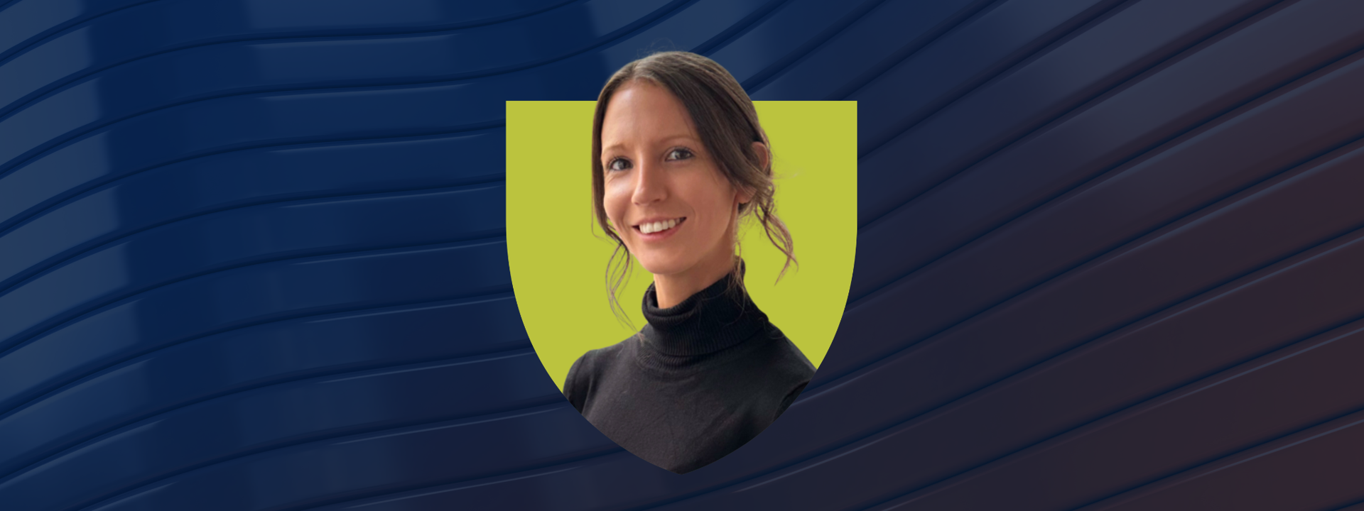 Dr Katriona Myhill appears in a Holyrood Green shield, with a linear blue background.