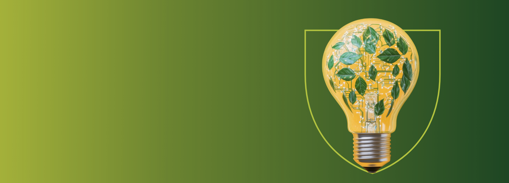 Lightbulb with leaves inside