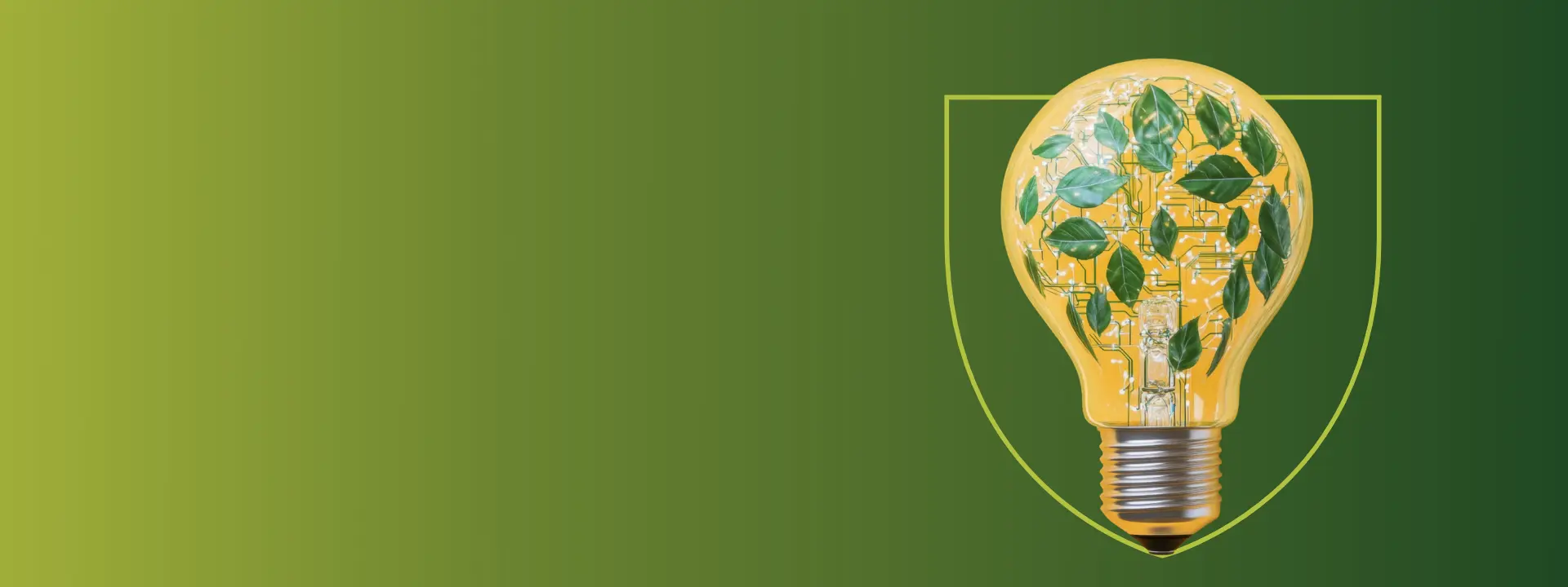 Lightbulb with leaves inside