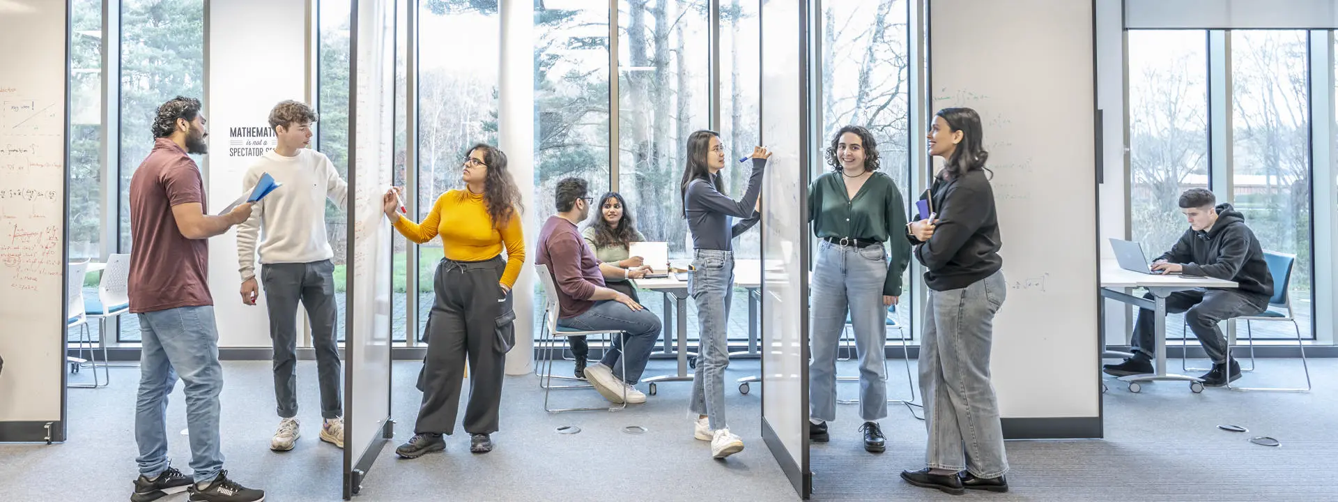 Students studying in the Maths gym.