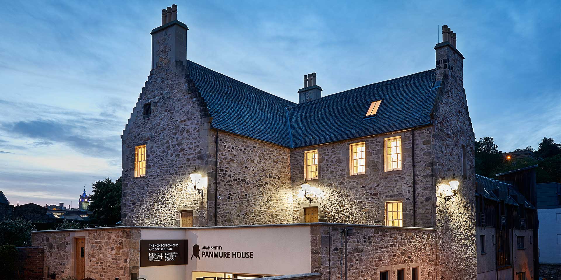 Adam Smith’s Panmure House at dusk.