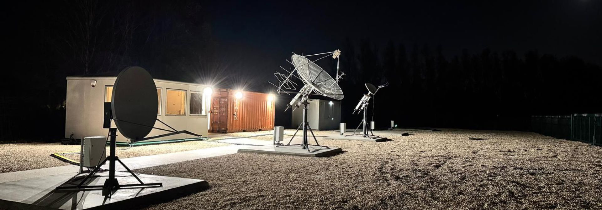 Heriot-Watt University Satellite Ground Station by night