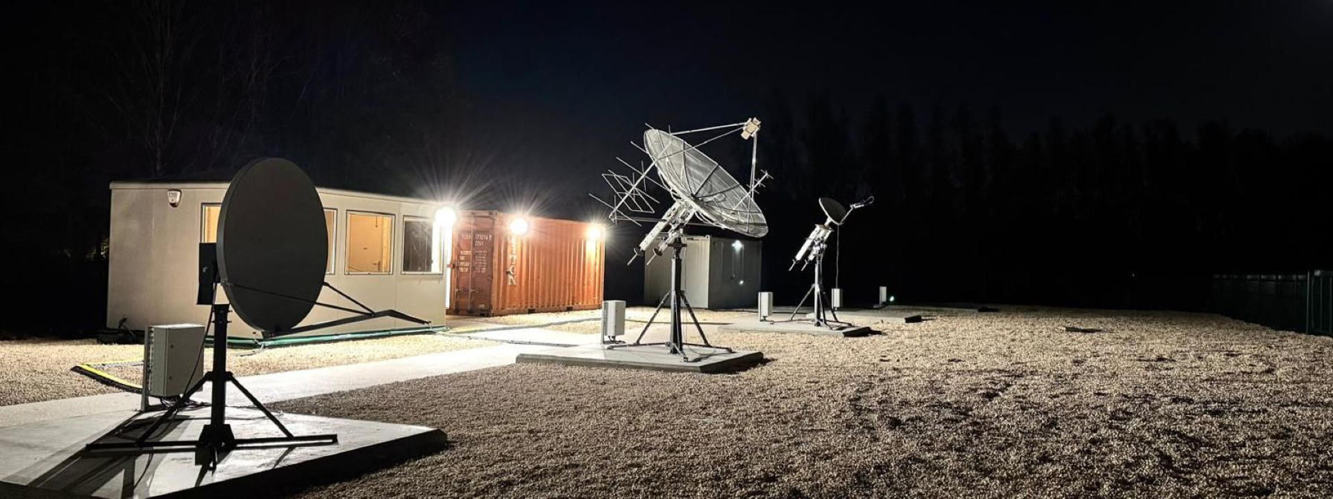 Heriot-Watt University Satellite Ground Station by night
