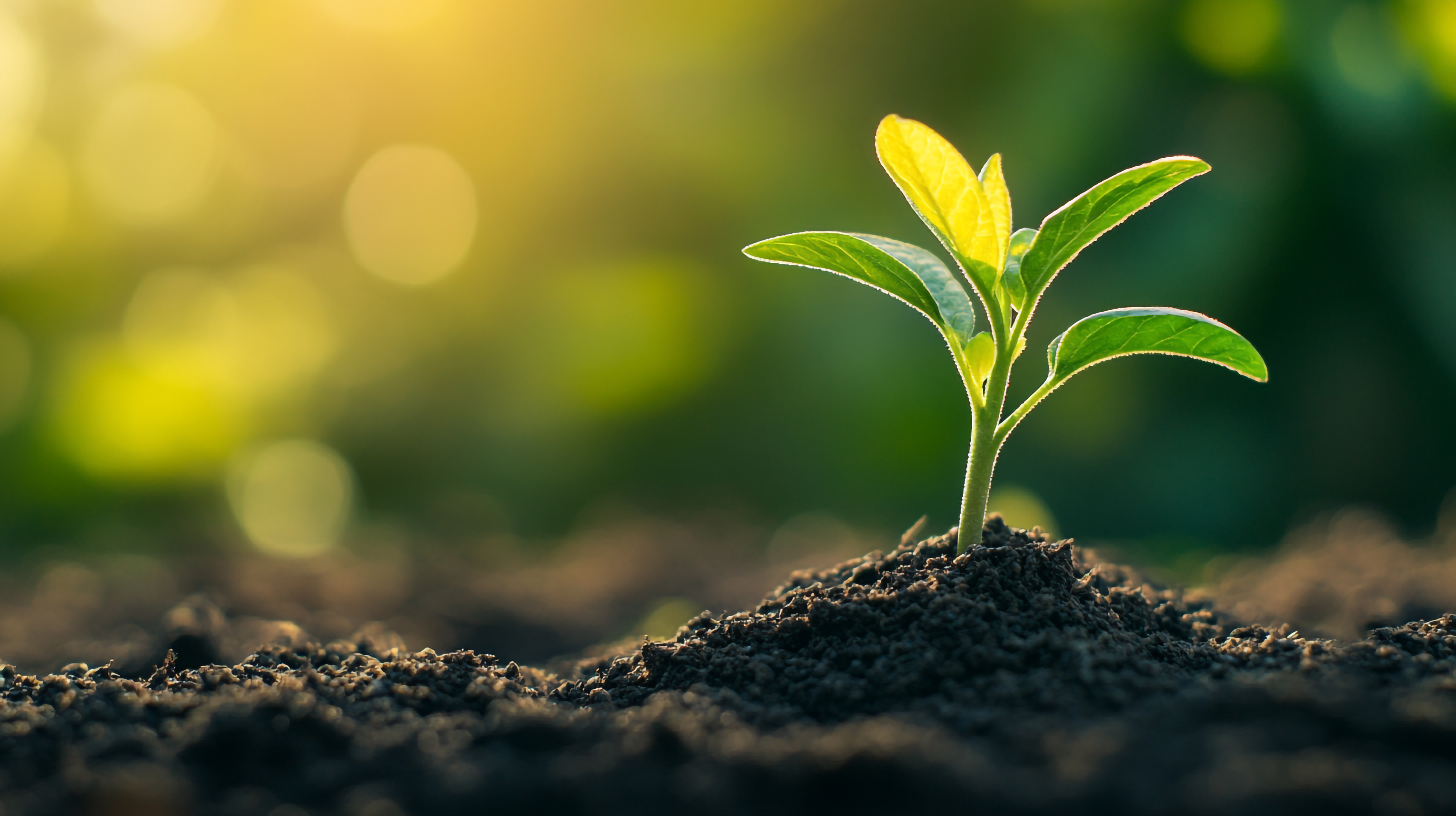Plant sprouting from soil