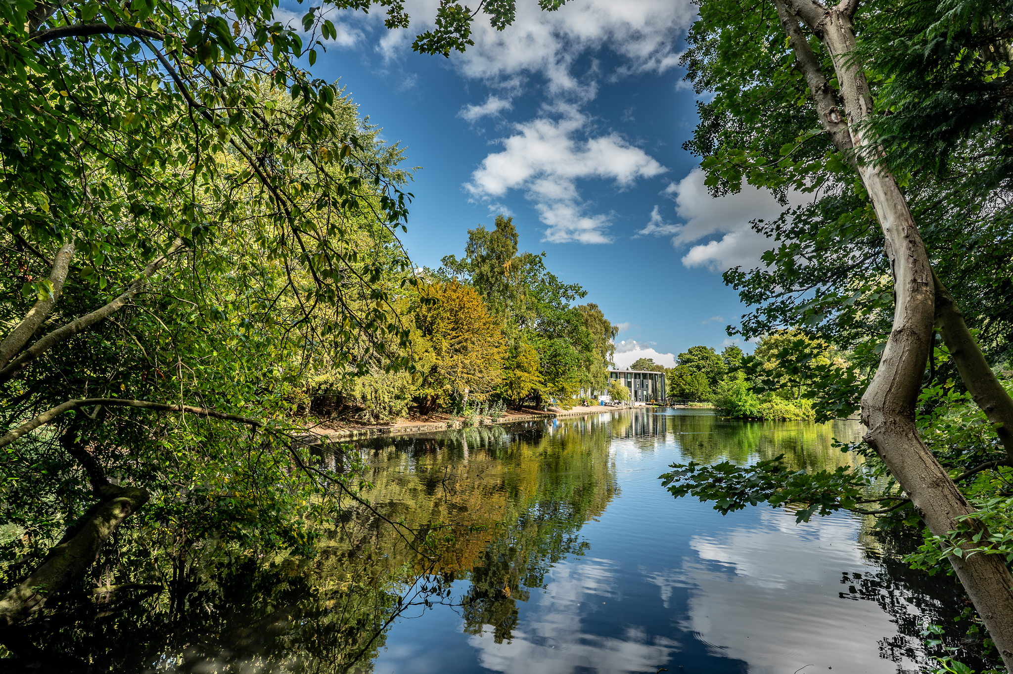 The loch at the Heriot-Watt Edinburgh campus.