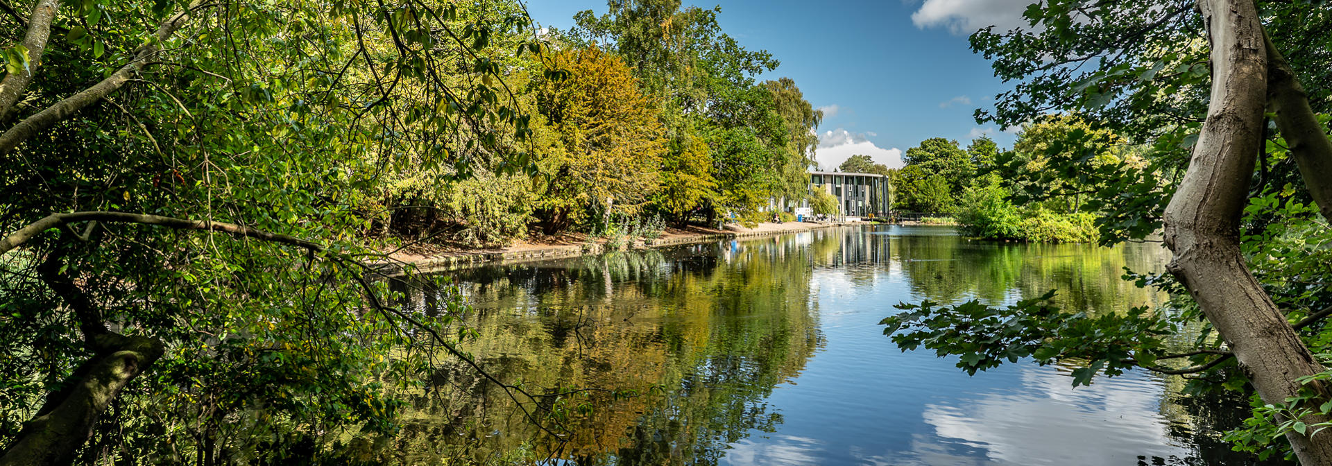 The loch at the Heriot-Watt Edinburgh campus.