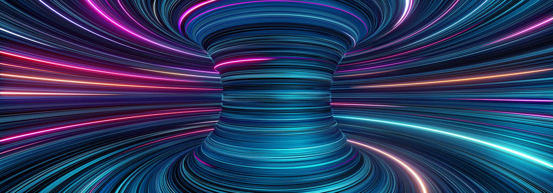 A vortex of spinning colourful light