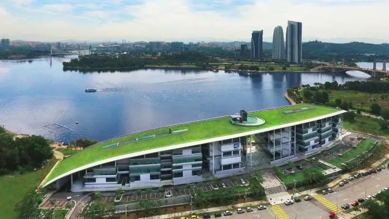 Aerial view of Heriot-Watt Malaysia Aerial view of Heriot-Watt Malaysia campus green roof.