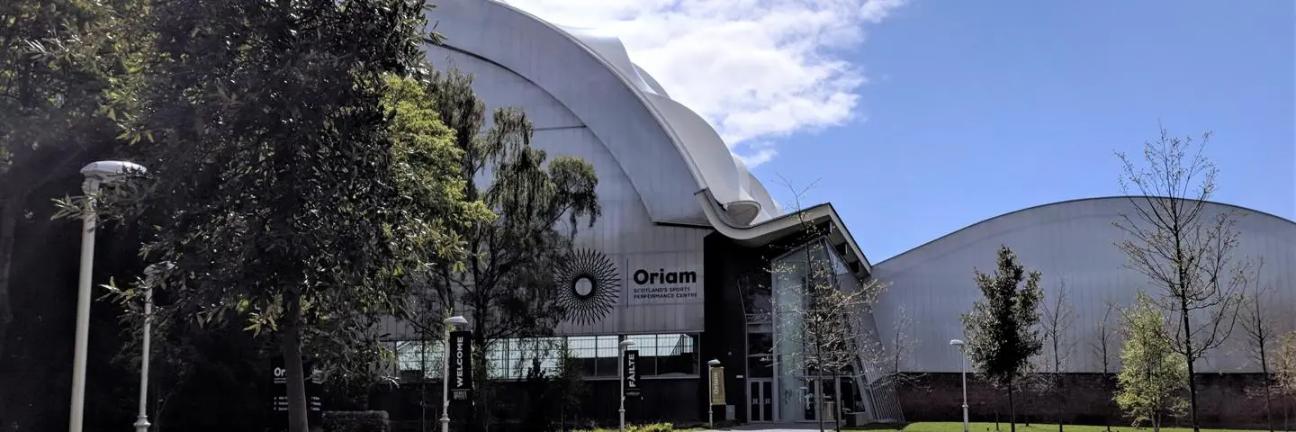 Oriam building exterior, Edinburgh Campus on a sunny day