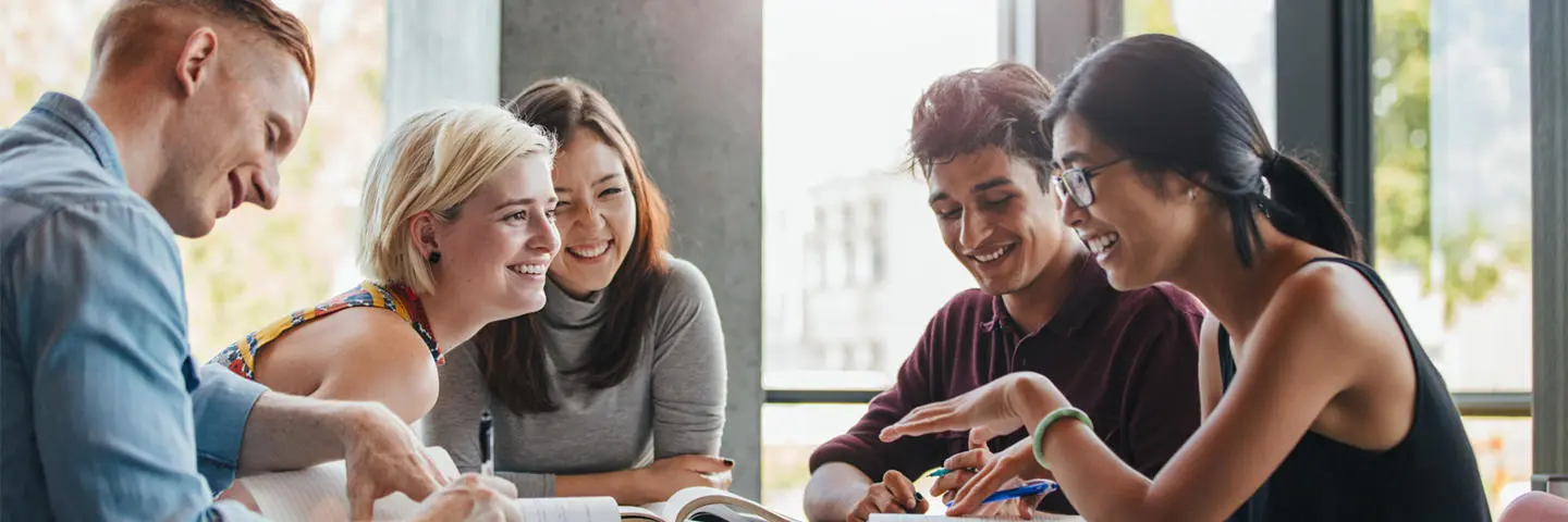 Students working together at a table