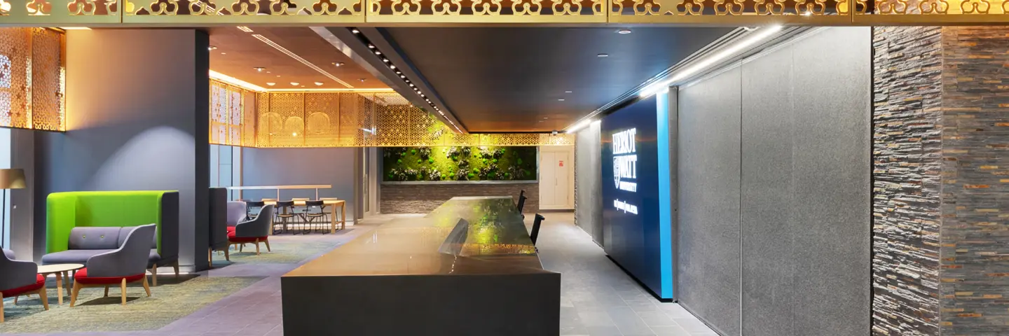 Reception on the Heriot-Watt Dubai campus.