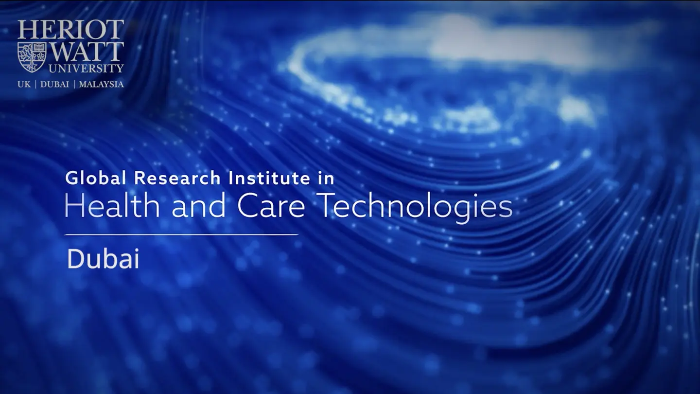 Blue swirly background with the Heriot-Watt University logo.