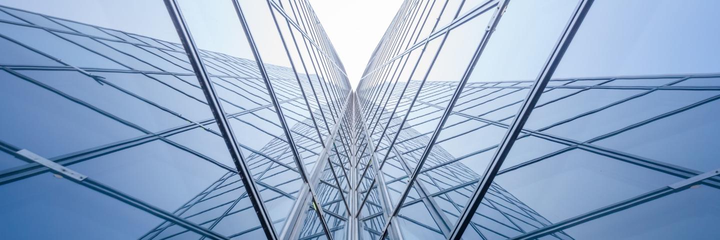 Abstract view of glass building