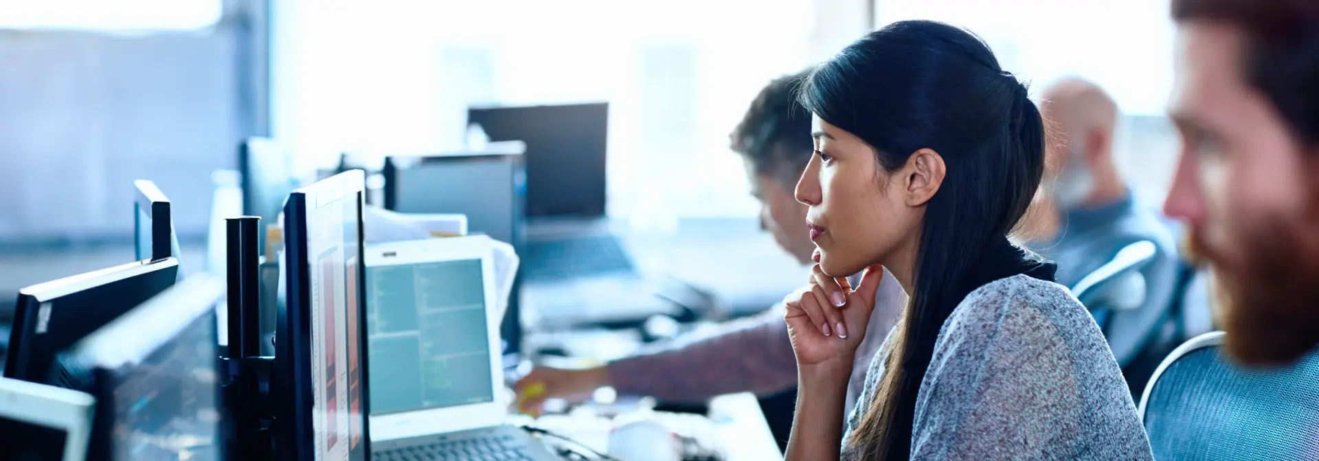 Student at computer screen