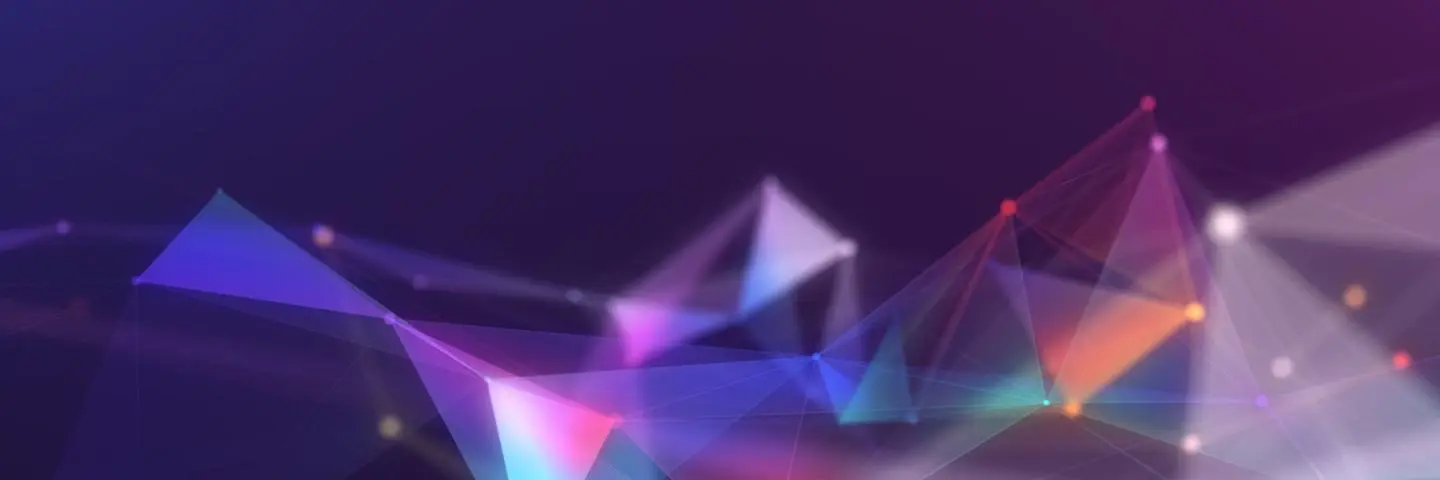 Abstract background featuring vibrant triangles and dynamic lines in a colourful arrangement.