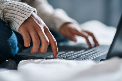 Hands on computer keyboard