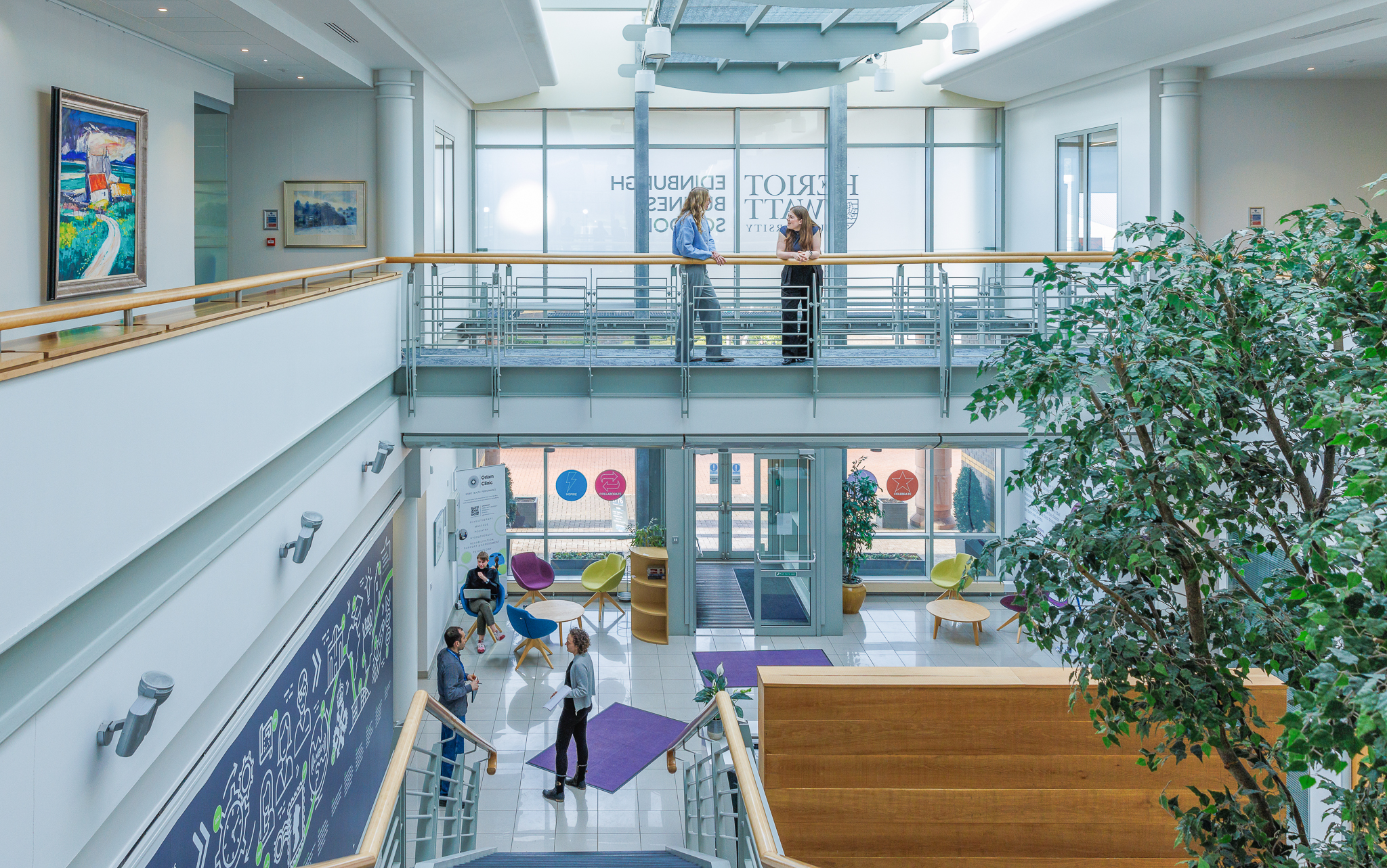 Individuals in the main reception area of EBS.