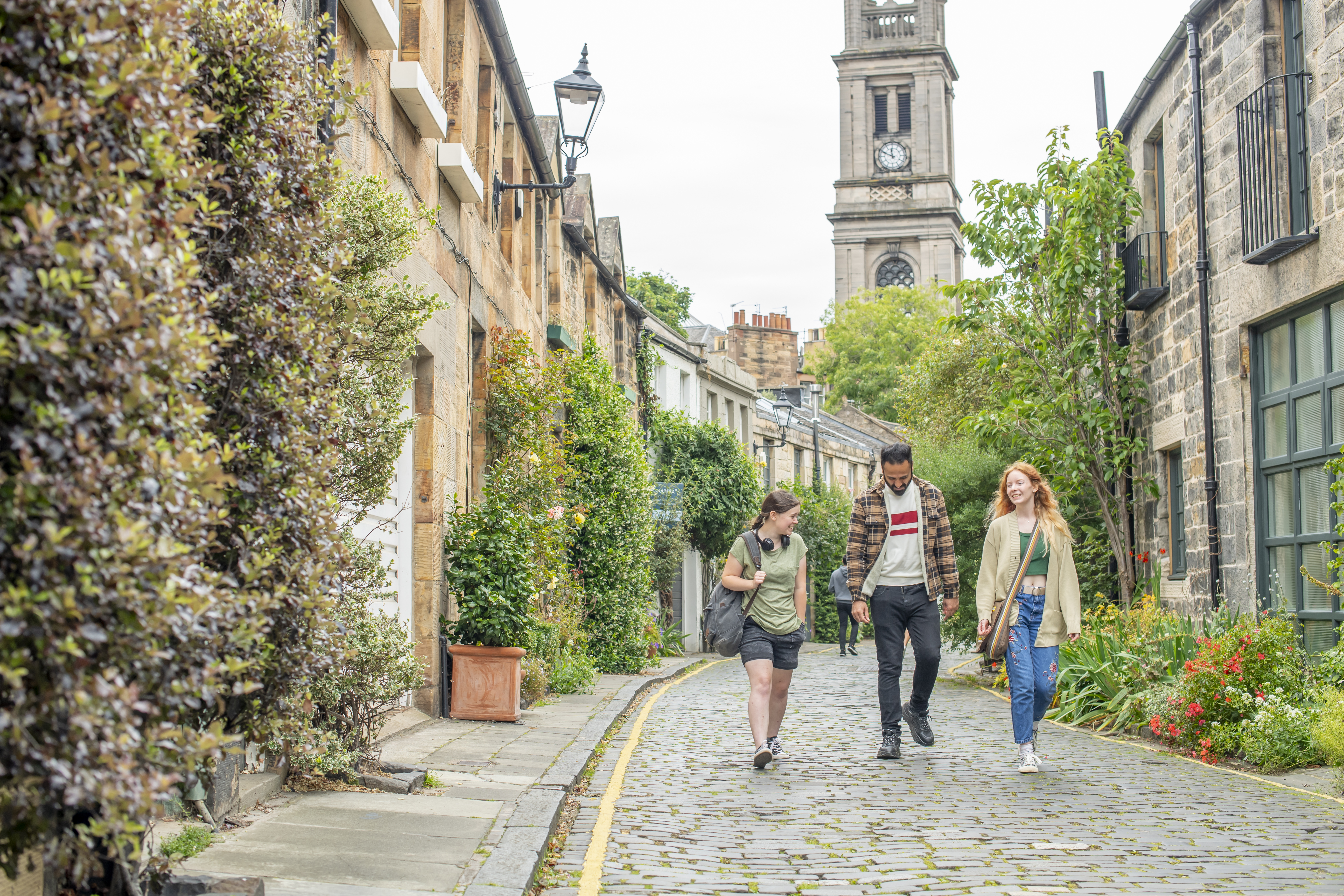 Students walking in Edinburgh