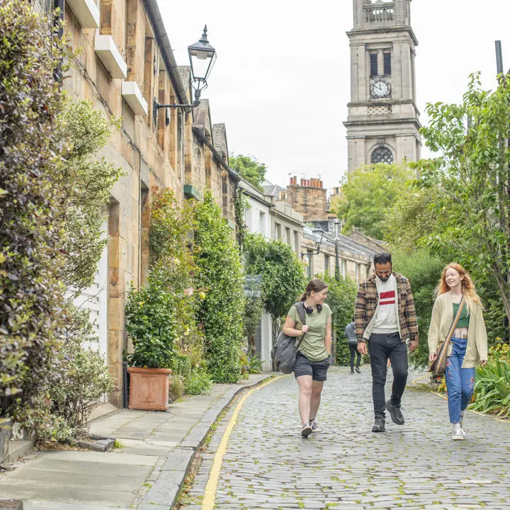 Students walking in Edinburgh