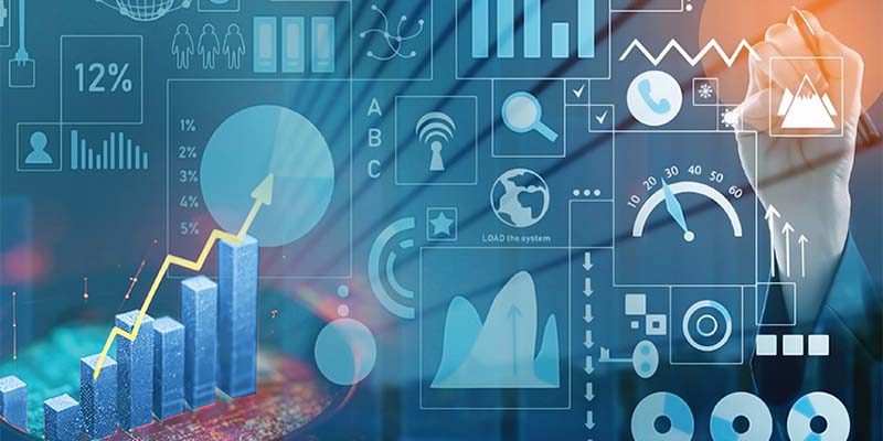 Finance chart and a business performance dashboard