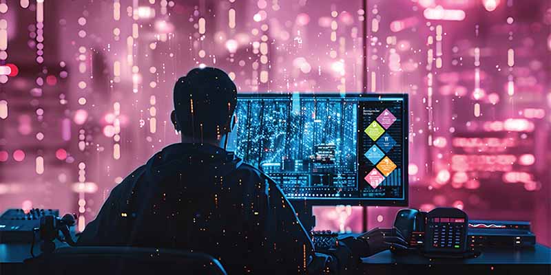 Person looking at a computer screen