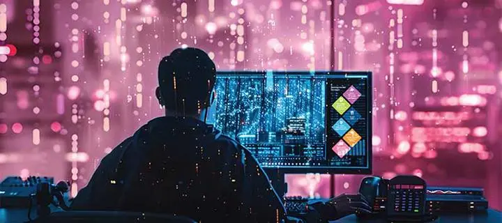 Person looking at a computer screen