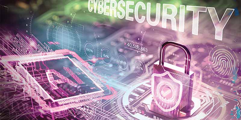 Conceptual illustration of computer networks, cybersecurity and AI