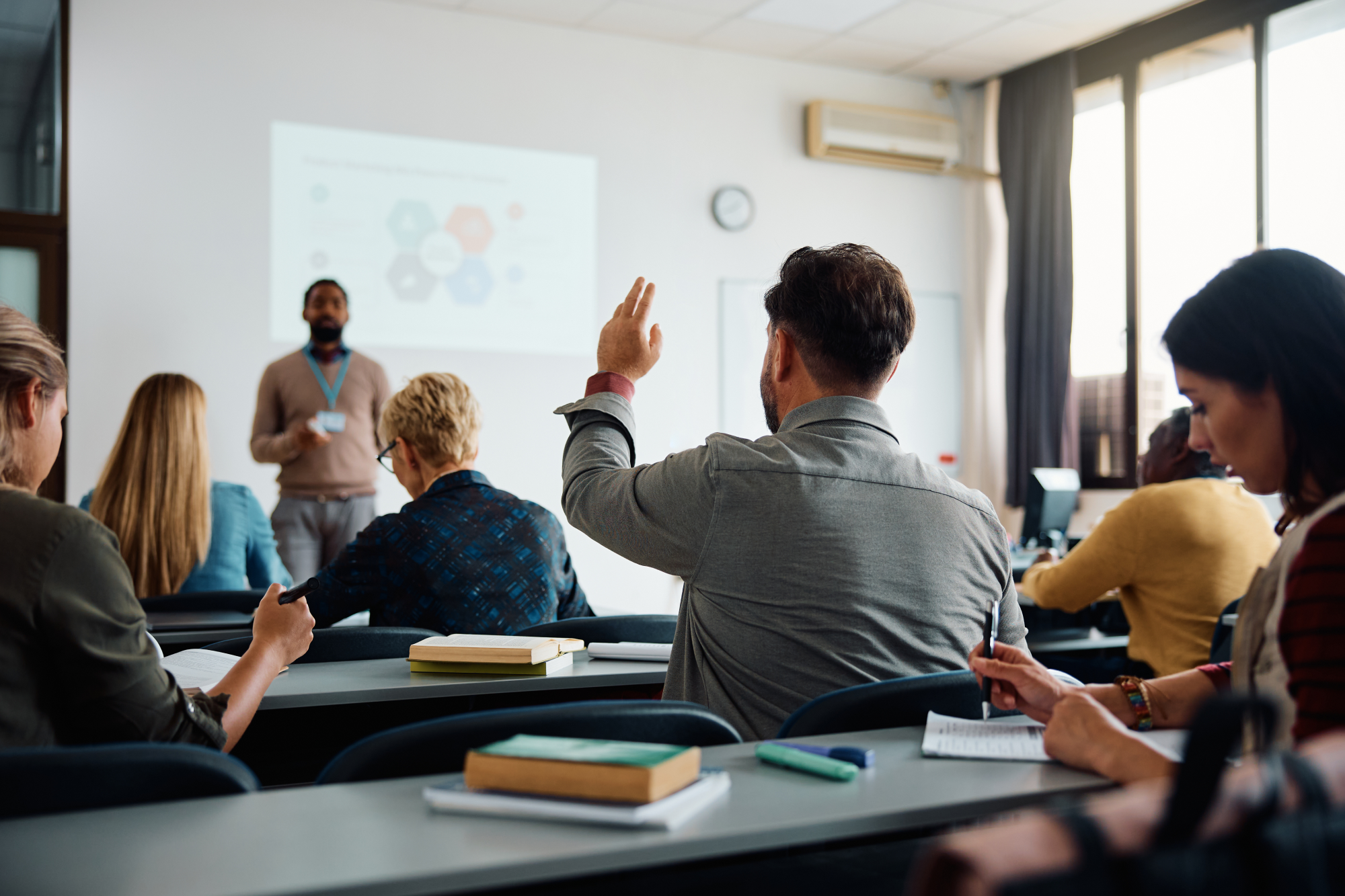 Students sitting in a class