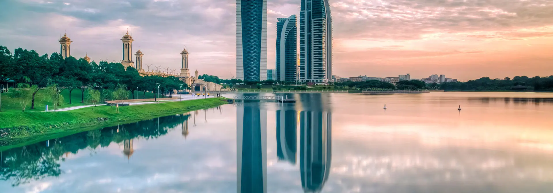 Three pillars in Putrajaya.