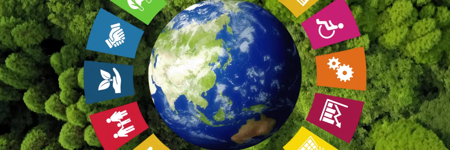 Meeting the SDG goals abstract graphic