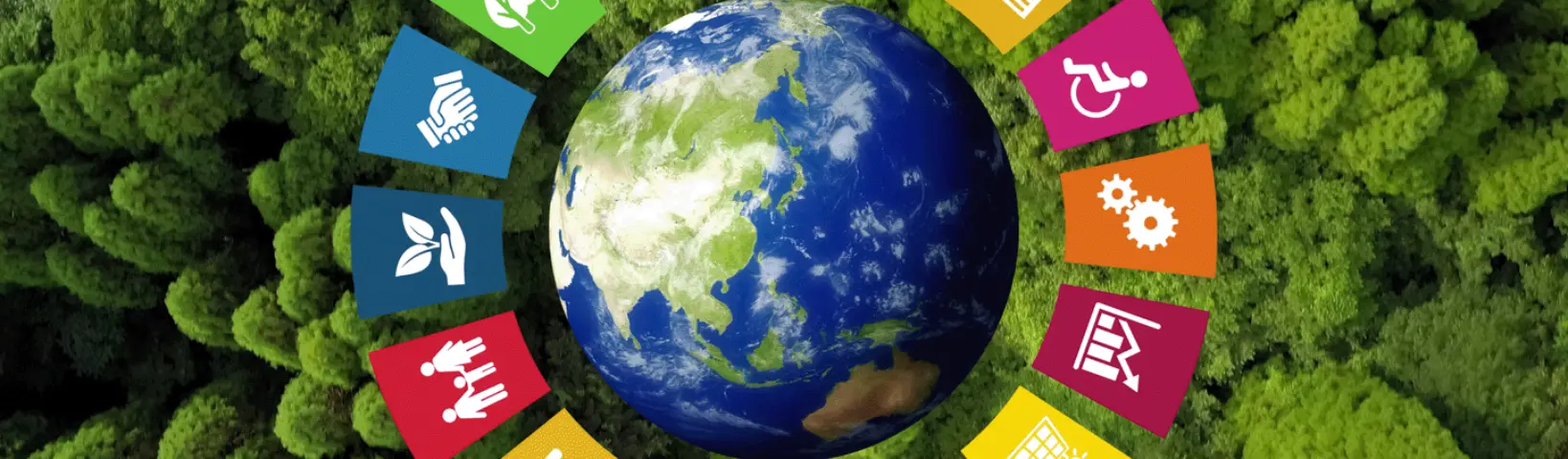 Meeting the SDG goals abstract graphic