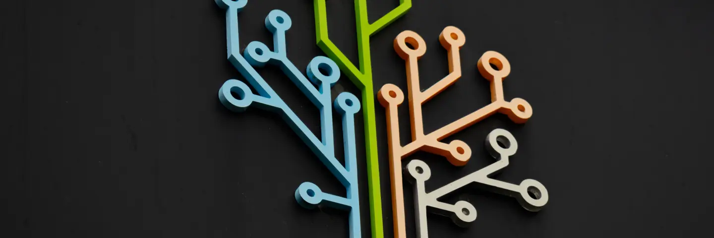 Close up image of a network links graphic.