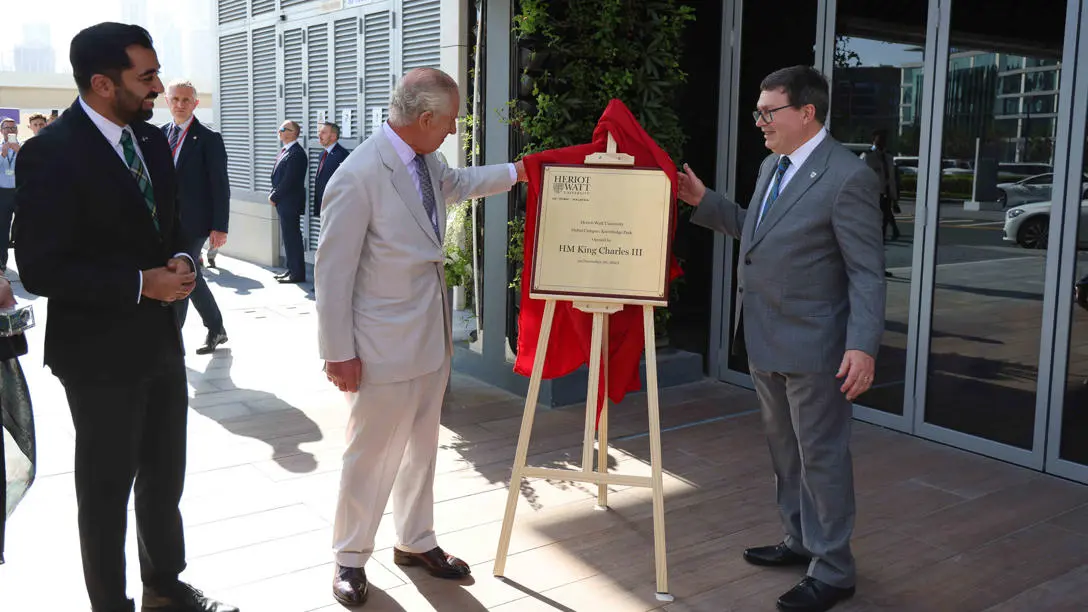 King Charles opening Heriot-Watt Dubai