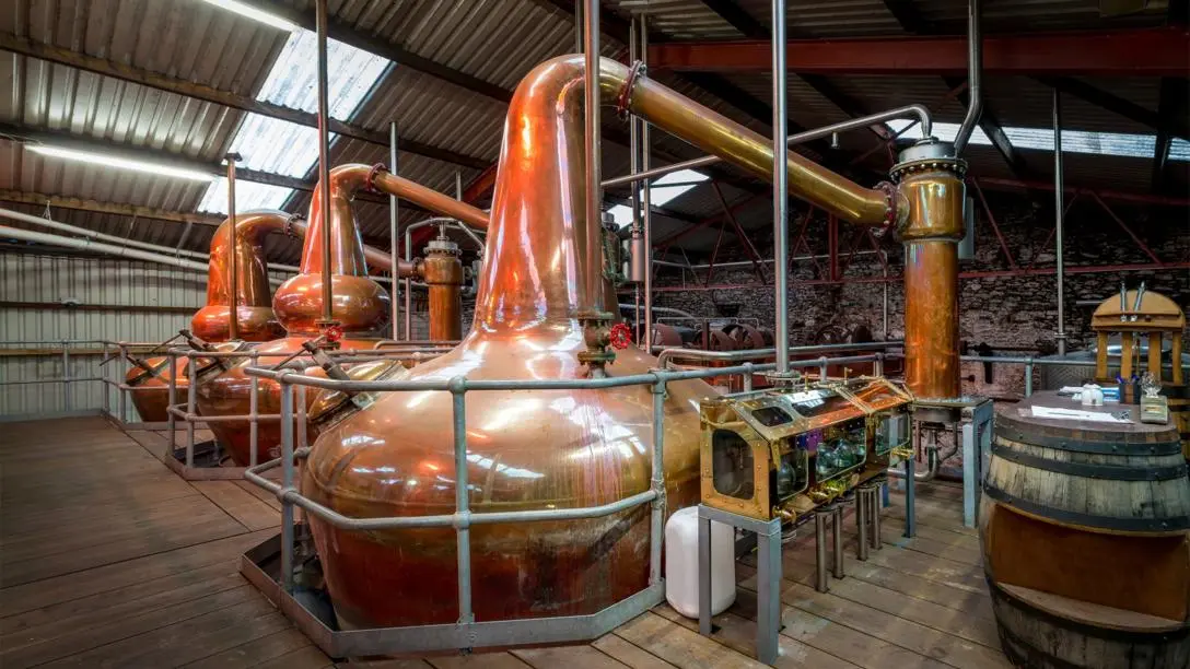 A whiskey distillery