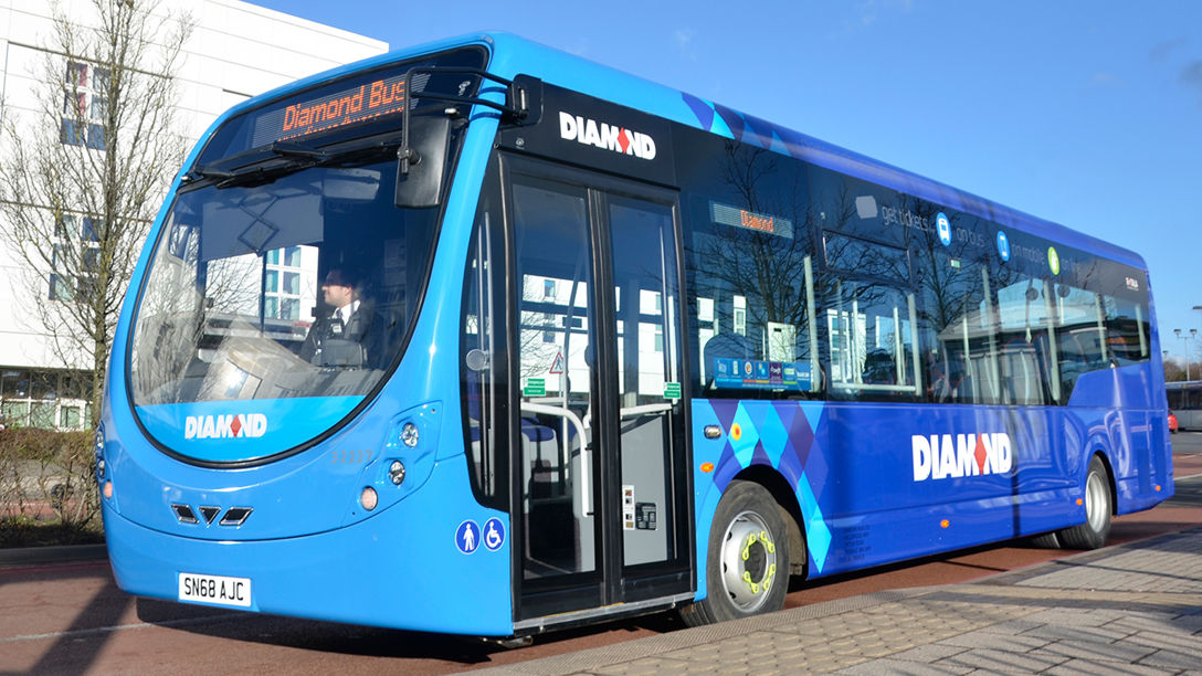 A Diamond Bus service in the West Midlands. Photo by West Midlands Combined Authority.
