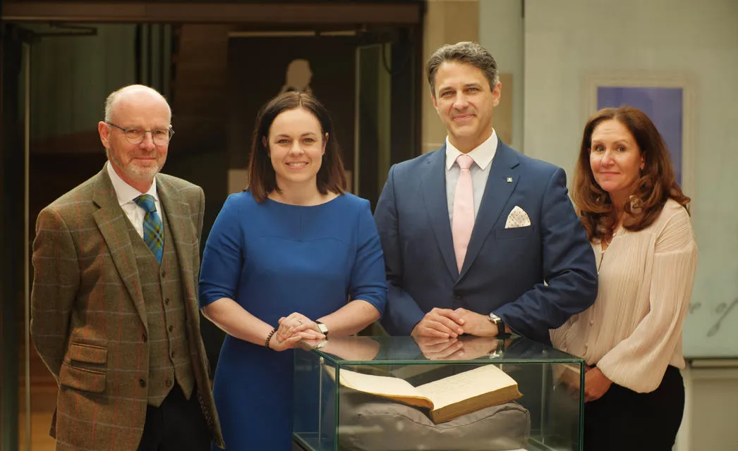 From left to right: Professor Angus Laing, Deputy First Minister Kate Forbes, Professor Adam Dixon and Professor Gillian Murray. Photo by Allan Lloyds. From left to right: Professor Angus Laing, Deputy First Minister Kate Forbes, Professor Adam Dixon and Professor Gillian Murray.