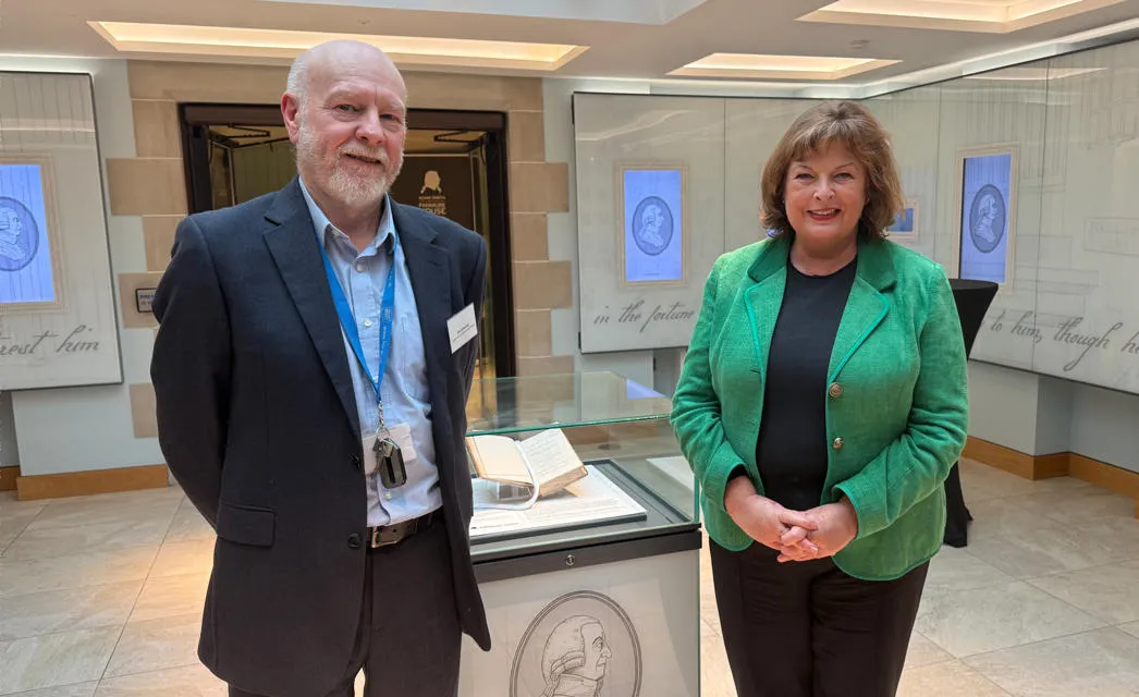 Professor Phil Greening meeting the Cabinet Secretary.