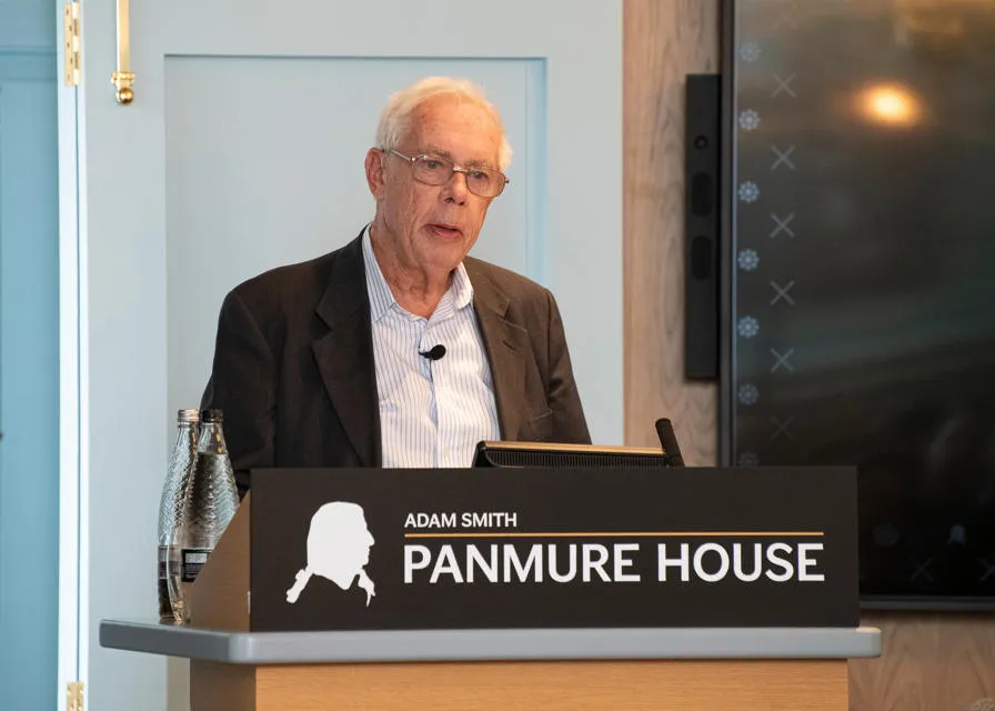 Professor Sir John Kay speaking at Panmure House. Professor Sir John Kay speaking at Panmure House.