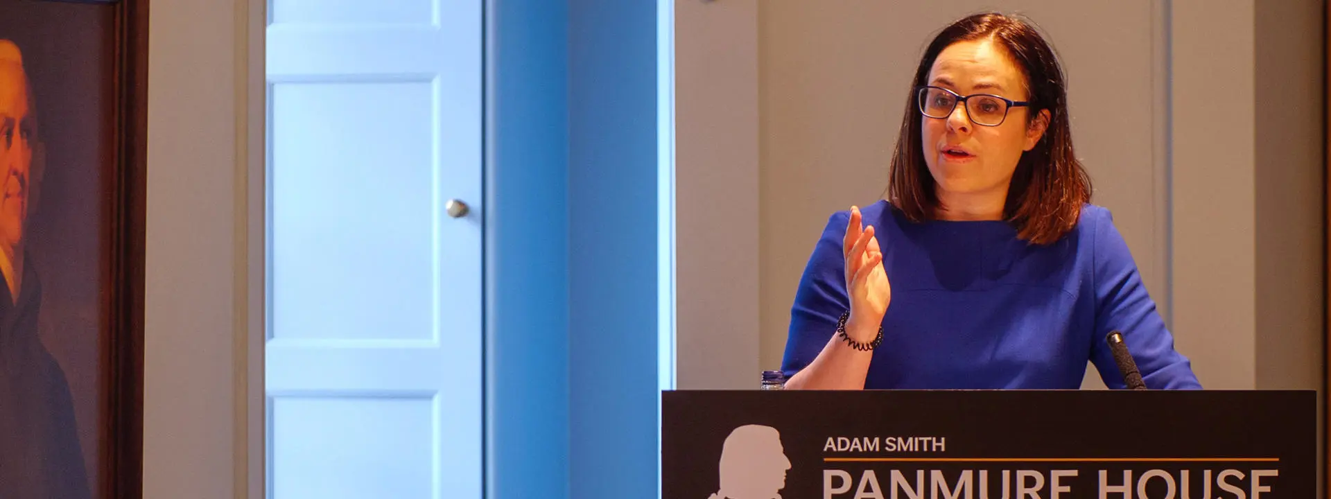 Deputy First Minister Kate Forbes speaking at Panmure House. Photo by Allan Lloyds.